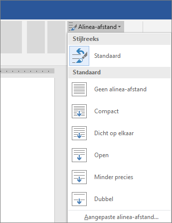 Opties voor het wijzigen van de alinea-afstand in Word