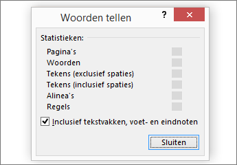 Details aantal woorden