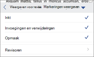 Markeringen weergeven