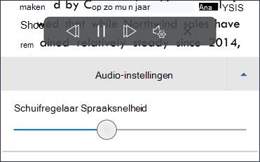 Schuifregelaar voor spraaksnelheid