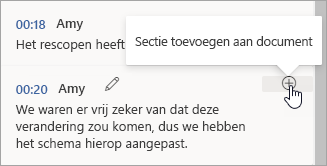 Selecteer Sectie toevoegen aan document