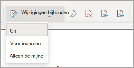 Vervolgkeuzelijst Wijzigingen bijhouden, Voor iedereen, alleen de mijne