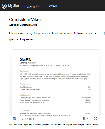 In blogpost ingesloten Word-document