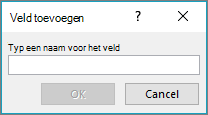 Het dialoogvenster Veld toevoegen gebruiken om aangepaste velden toe te voegen aan uw lijst van Afdruk samenvoegen