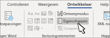 Knop Eigenschappen van besturingselementen