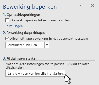 Bewerkingsvenster beperken