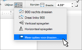 Menu-item Meer draaiopties