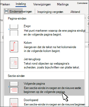 Sectie-einde voor volgende pagina