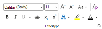 groep lettertype Word