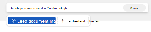 Knop Leeg document maken in de webversie van Word.