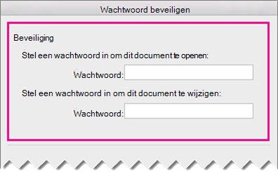 Deelvenster Wachtwoord opnieuw instellen