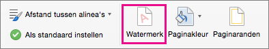De optie Watermerk is gemarkeerd op het tabblad Ontwerpen.