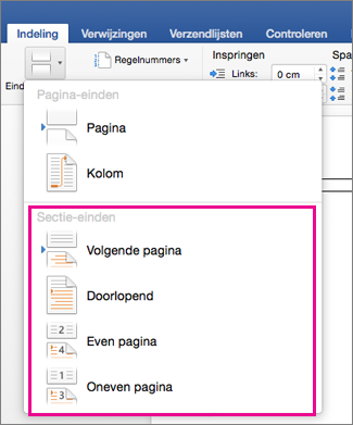 Het dialoogvenster Pagina-instelling