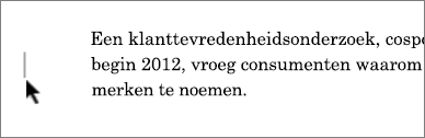 Markeringen zijn gemarkeerd bij de marge