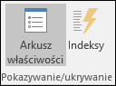 Grupa Pokazywanie/ukrywanie na karcie Projektowanie w programie Access