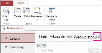 Dodawanie widoku listy z klienta programu Access
