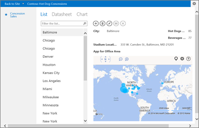 Aplikacja dla pakietu Office Mapy Bing w aplikacji programu Access