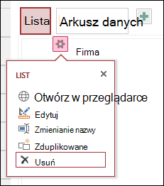 Settings menu with Open in browser, Edit, Rename, Duplicate, and Delete