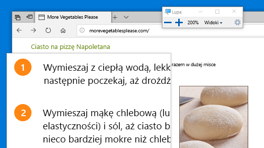 Szybko otwórz Lupę, naciskając klawisz z logo systemu Windows + znak plus (+).