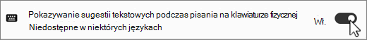 Win11 Pokaż tekst sugeruje phycal zrzut ekranu klawiatury.