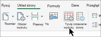 Zrzut ekranu przycisku Drukuj tytuły