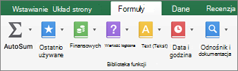 Na karcie Formuły kliknij tekst.