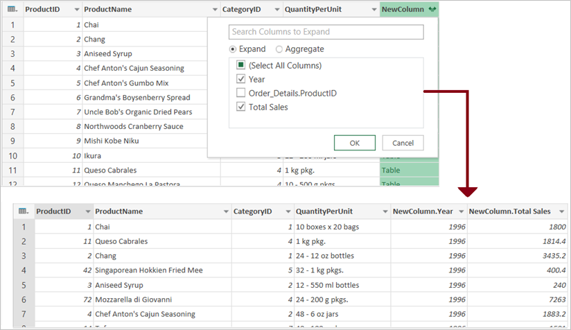 Scalanie w dodatku Power Query