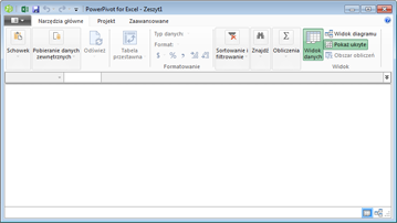 Okno programu PowerPivot