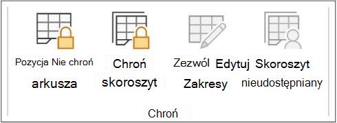 Pozycja Nie chroń arkusza
