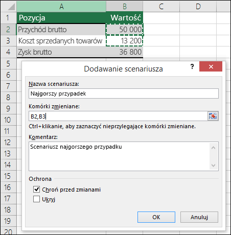 Konfigurowanie scenariusza najgorszego przypadku