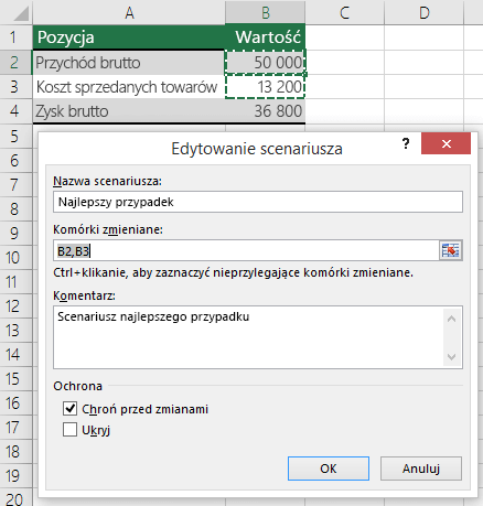 Przełączanie się między scenariuszami