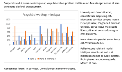 Wstawianie wykresu do dokumentu programu Word za pomocą kopiowania i wklejania