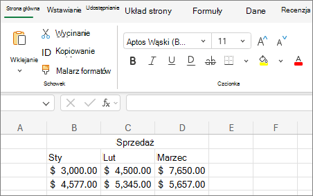 Zrzut ekranu przedstawiający listę wybierania innego rozmiaru czcionki w dół.