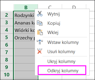 Opcja odkrywania