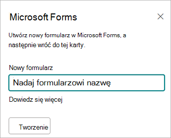 Wpisz nazwę nowego formularza