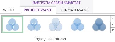 Grupa Style grafiki SmartArt na karcie Projektowane w obszarze Narzędzia grafiki SmartArt
