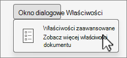 Otwieranie okna Właściwości zaawansowane
