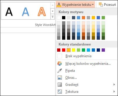 Polecenie Wypełnienie tekstu