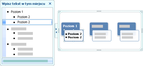 Obraz okienka tekstu z tekstem poziomu 1 i 2