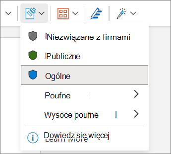 Menu Etykieta poufności