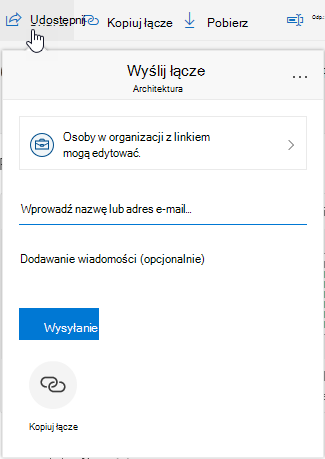 Opcja Udostępnij plik