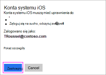 Jeśli zostanie wyświetlony monit o udzielenie uprawnień, naciśnij pozycję Zezwalaj.
