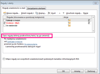 Naprawianie nieprawidłowej reguły