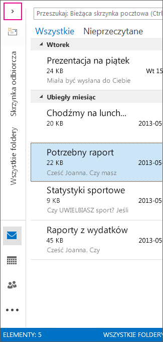 Widoki wyświetlane jako ikony w zminimalizowanym okienku folderów