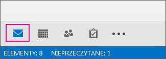 Pasek nawigacyjny z widokami wyświetlanymi jako ikony