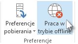 Polecenie Offline na wstążce