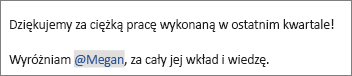 Możesz wybrać wyświetlanie tylko imienia osób