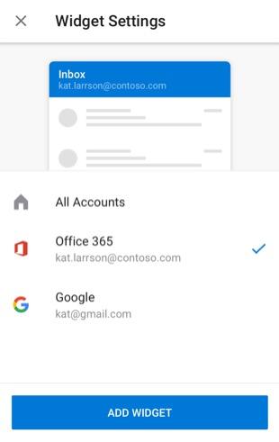 Dodawanie widżetu poczty e-mail w systemie Android