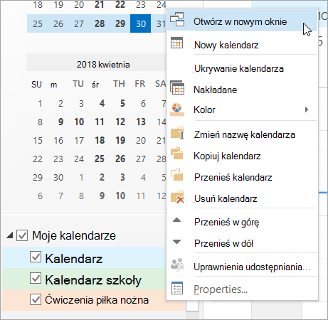 Kliknij polecenie Otwórz w nowym oknie w menu otwieranym prawym przyciskiem myszy