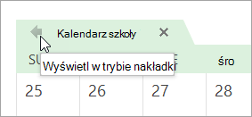 Klikanie strzałki Wyświetl w trybie nakładki